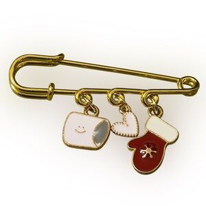 Holiday Safety Pin Brooch